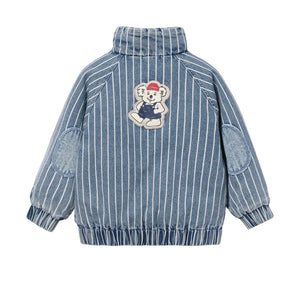 Goldie + Ace - Çizgili Denim Ceket | Mavi