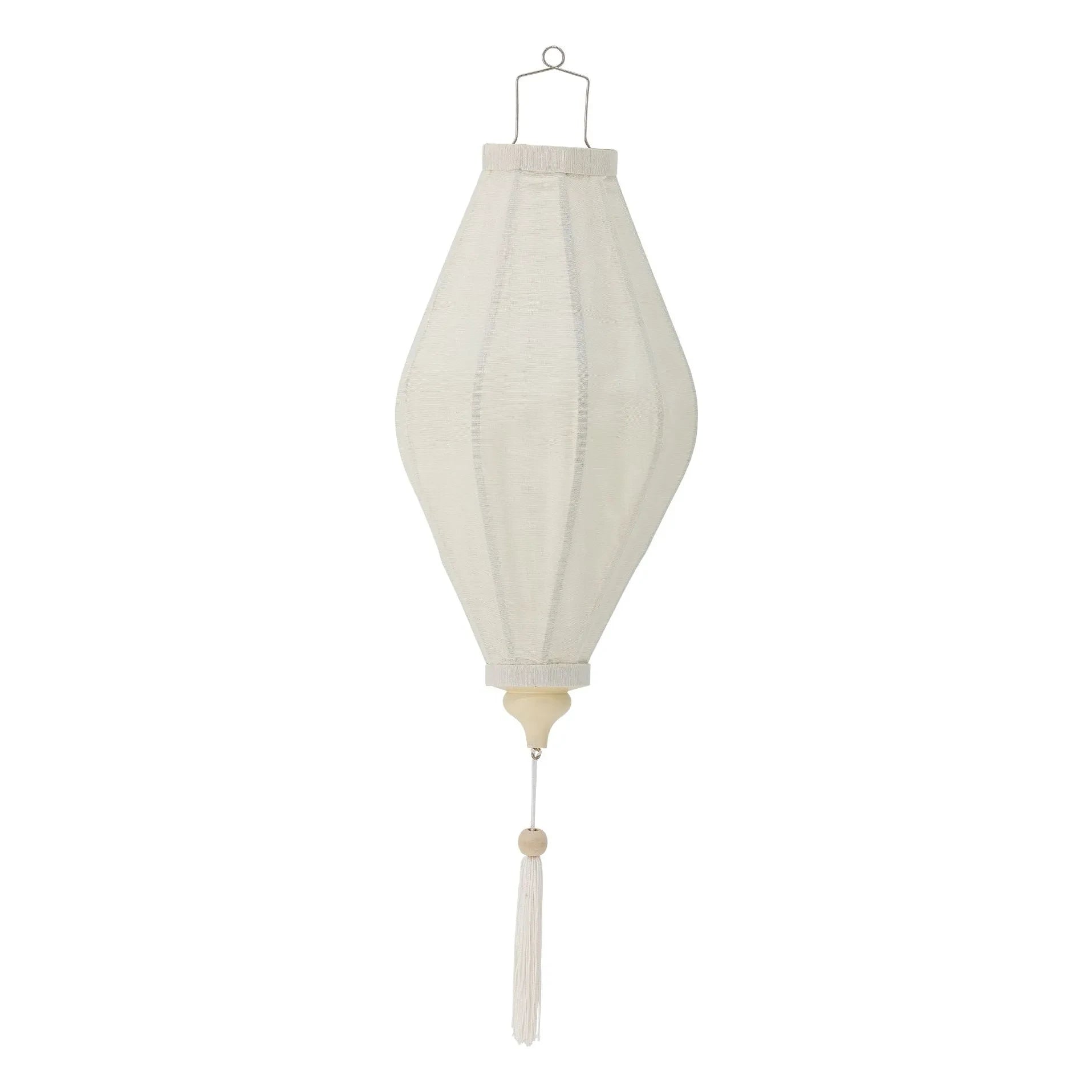 Bloomingville - Lámpara colgante decorativa de tela Pomp | Blanca