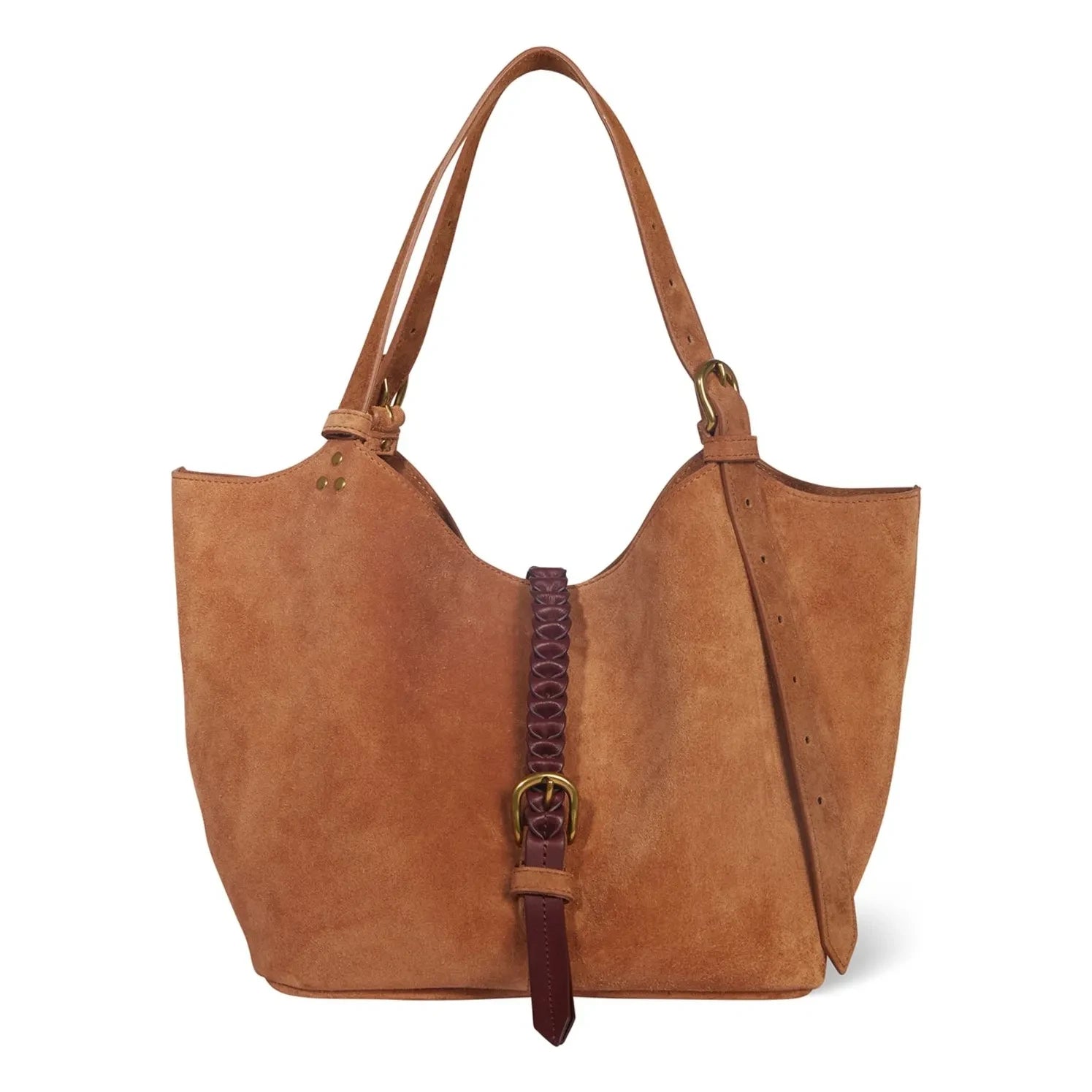 Jérôme Dreyfuss - Bolso de terciopelo y piel Joseph S | Caramelo