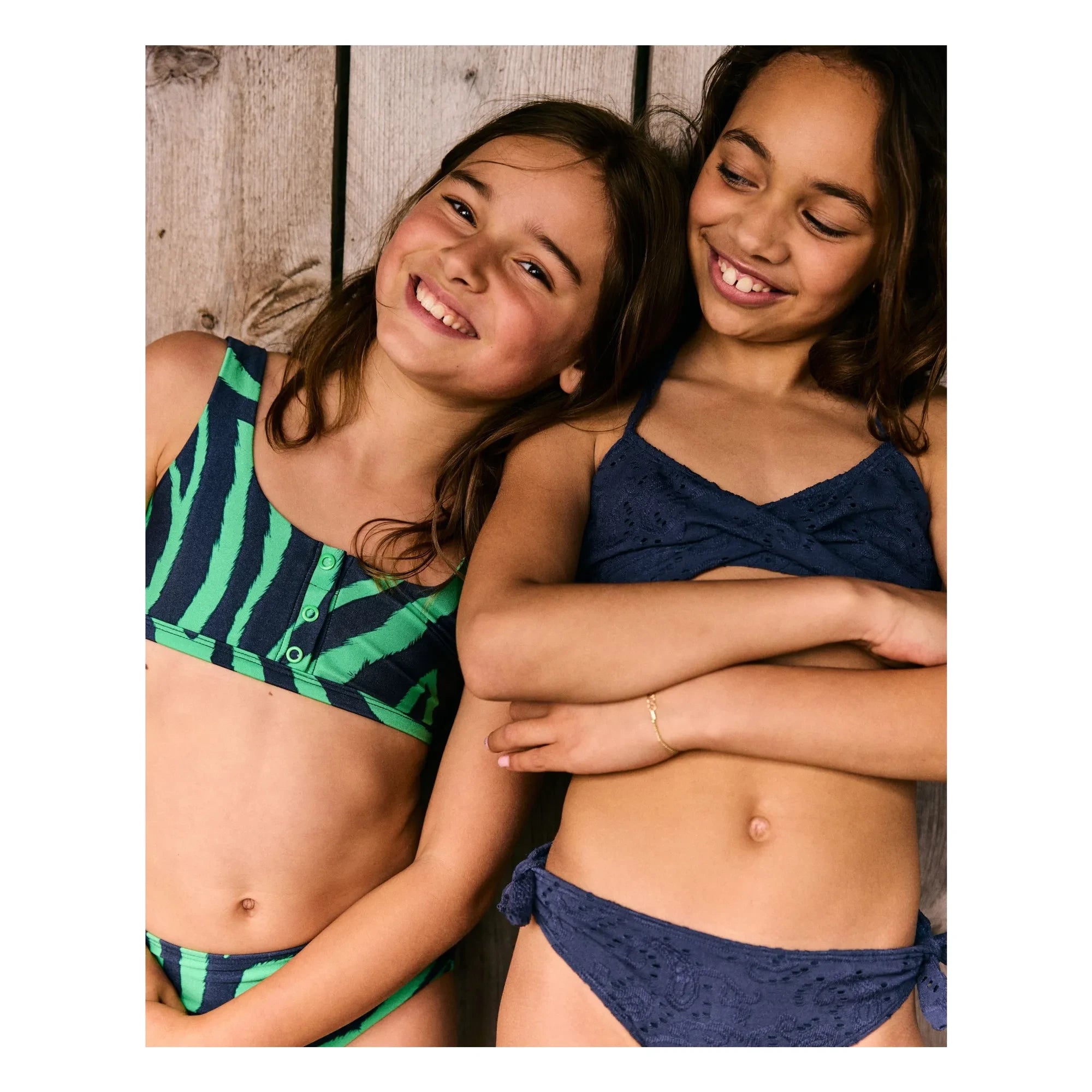 Beachlife - Bañador Zebra Con Botones Fibras Recicladas | Verde