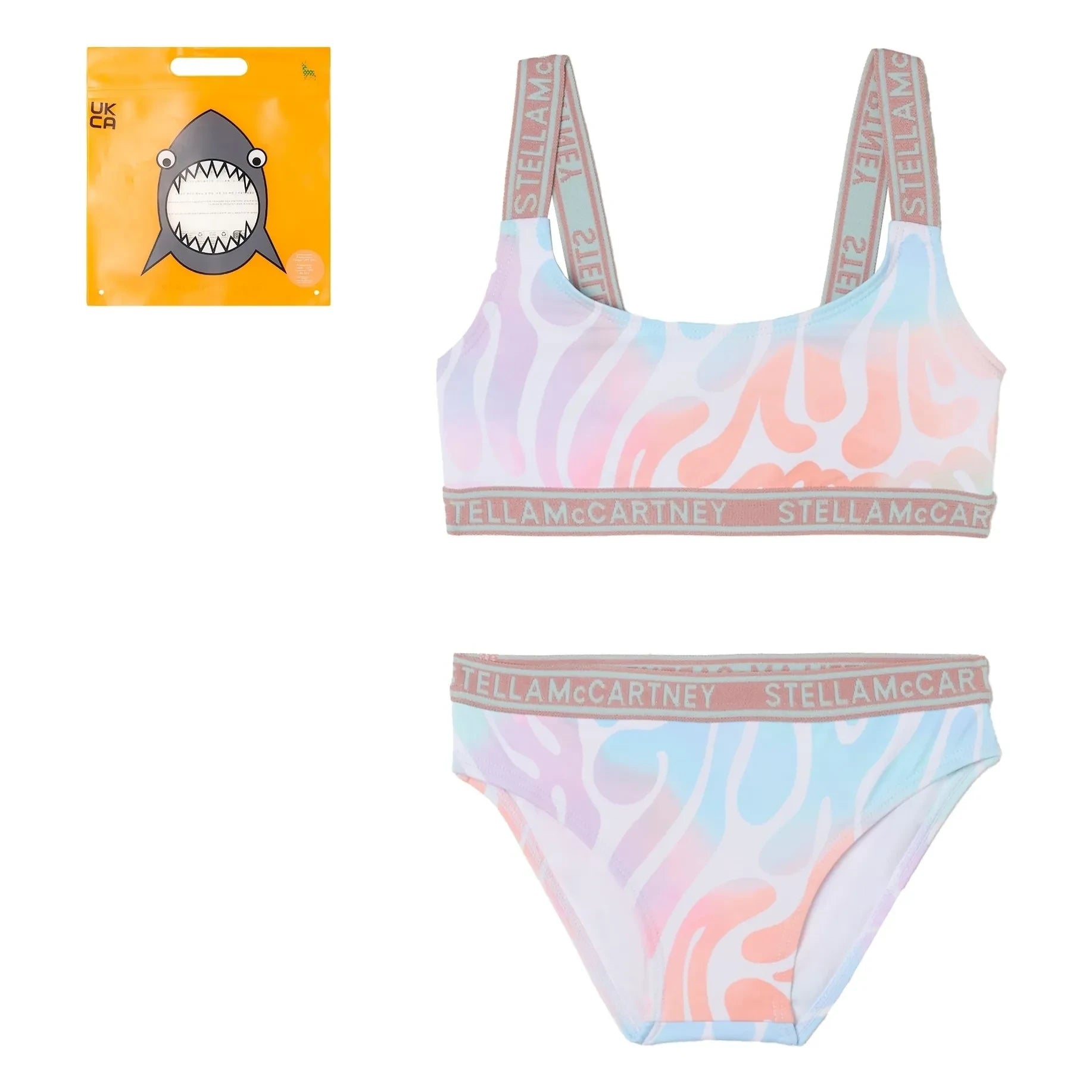 Stella McCartney Kids - Traje de Baño de 2 Piezas con Estampado de Cebra | Blanco