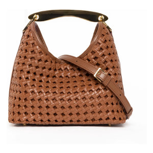 Elleme - Bolso de Piel Pequeño Boomerang Trenzado | Coñac