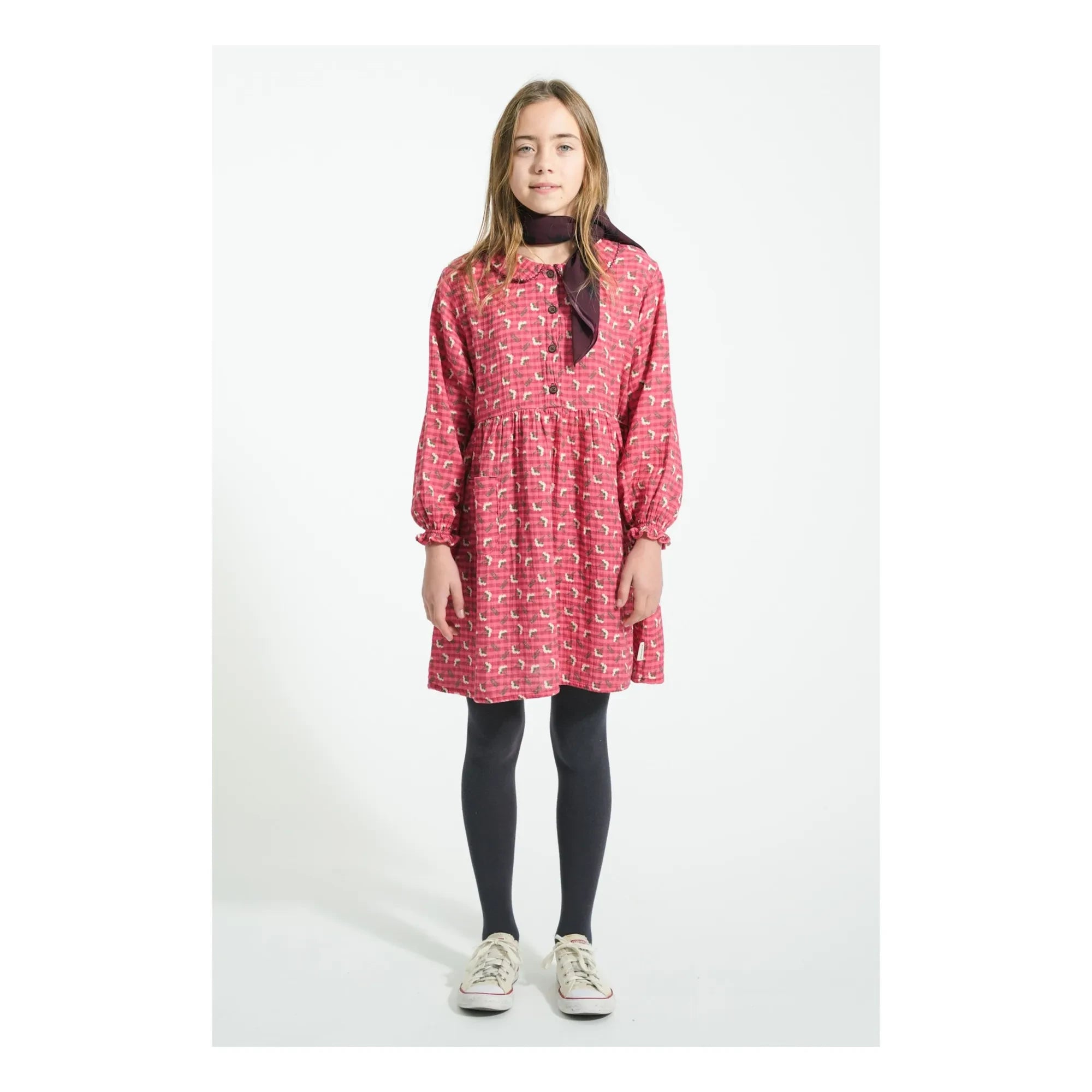 Piupiuchick - Vestido con cuello Claudine floral | Rosa