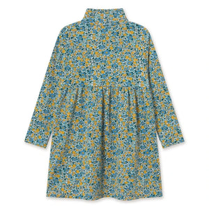 Tinycottons - Vestido floral de pana de algodón orgánico | Azul
