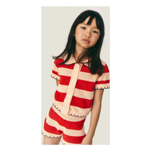 Mipounet - Shorts de ganchillo de rayas Vita | Rojo