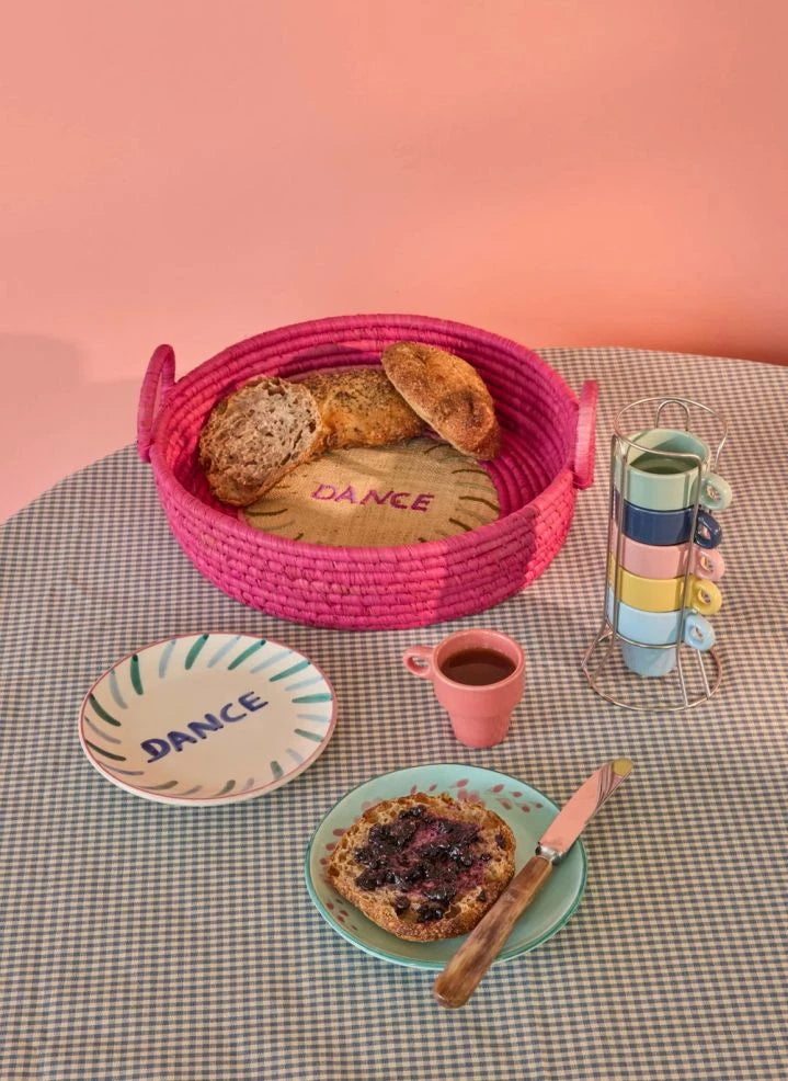 Rice - "Dance" Cesta de Rafia para Almacenamiento | Rosa
