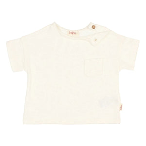 Búho - Camiseta de lino con bolsillo | Blanco