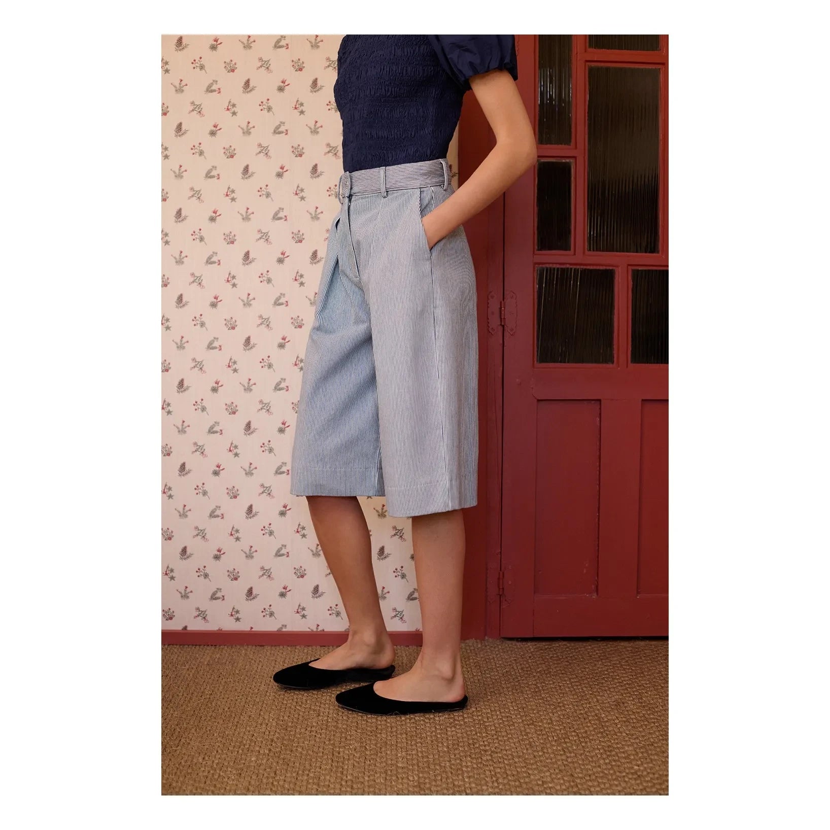 Maria de la Orden - Spencer Algodón Bermuda Pantalones Cortos | Azul