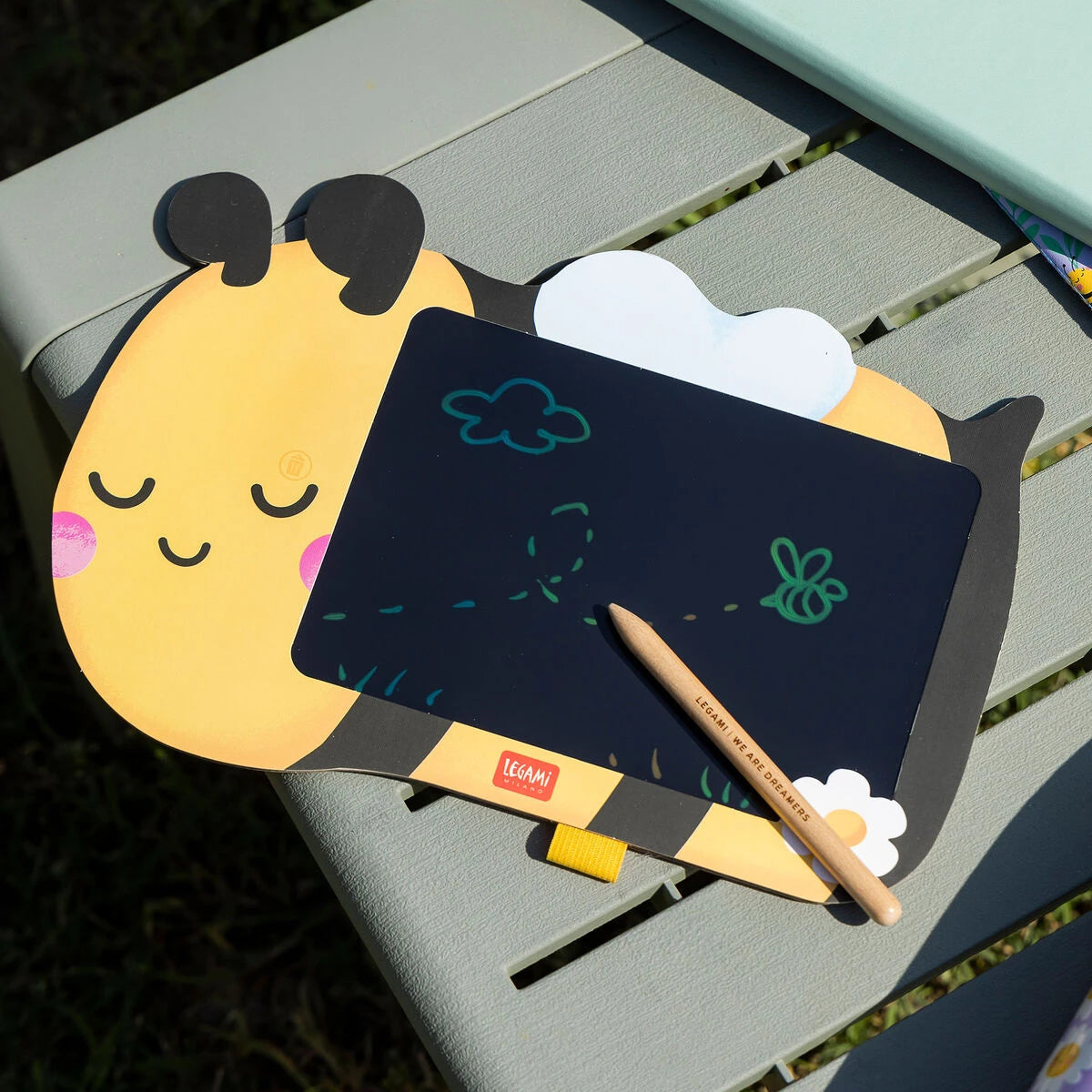 Legami - Tabla Portátil de Dibujo LCD Temática de Abeja - Tabla Mágica de Dibujo