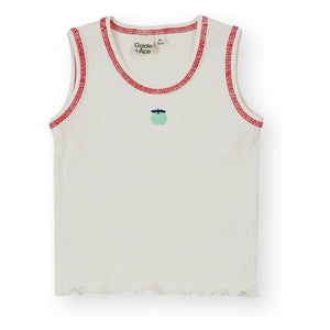 Goldie + Ace - Camiseta de tirantes acanalada Apple | Marfil
