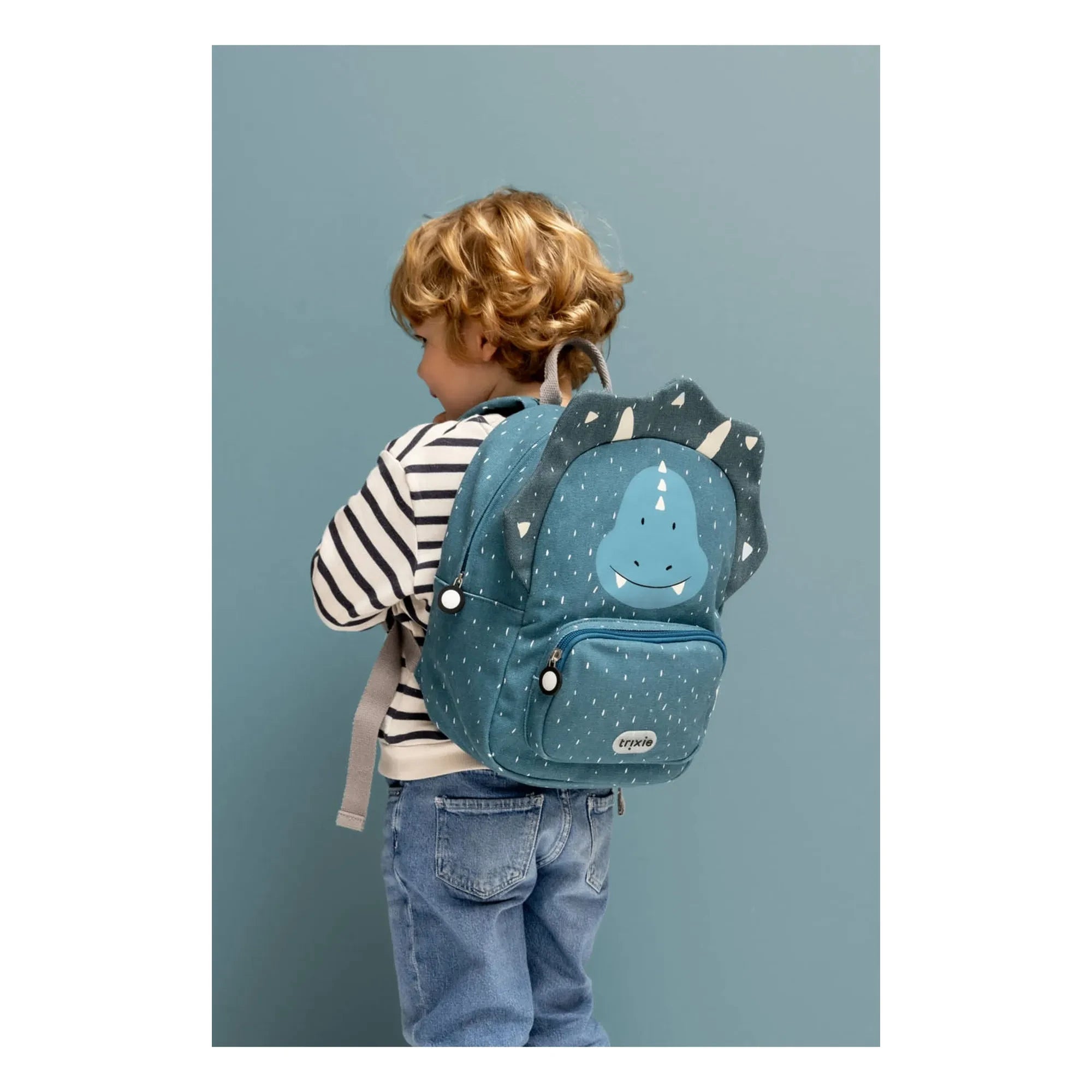 Trixie - Mochila Mr. Triceratops | Gris azulado