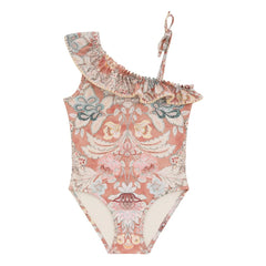 Zimmermann - Bañador asimétrico con estampado floral Daylight | Rosa palo