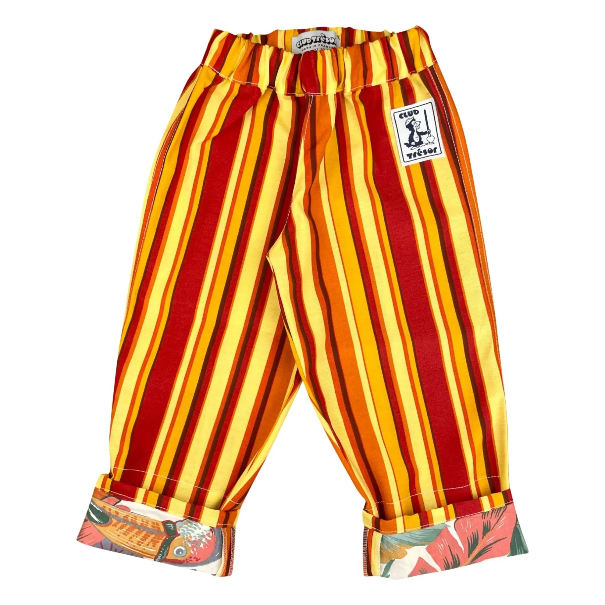 Club Trésor - Pantalones con paraguas de playa a rayas | Naranja