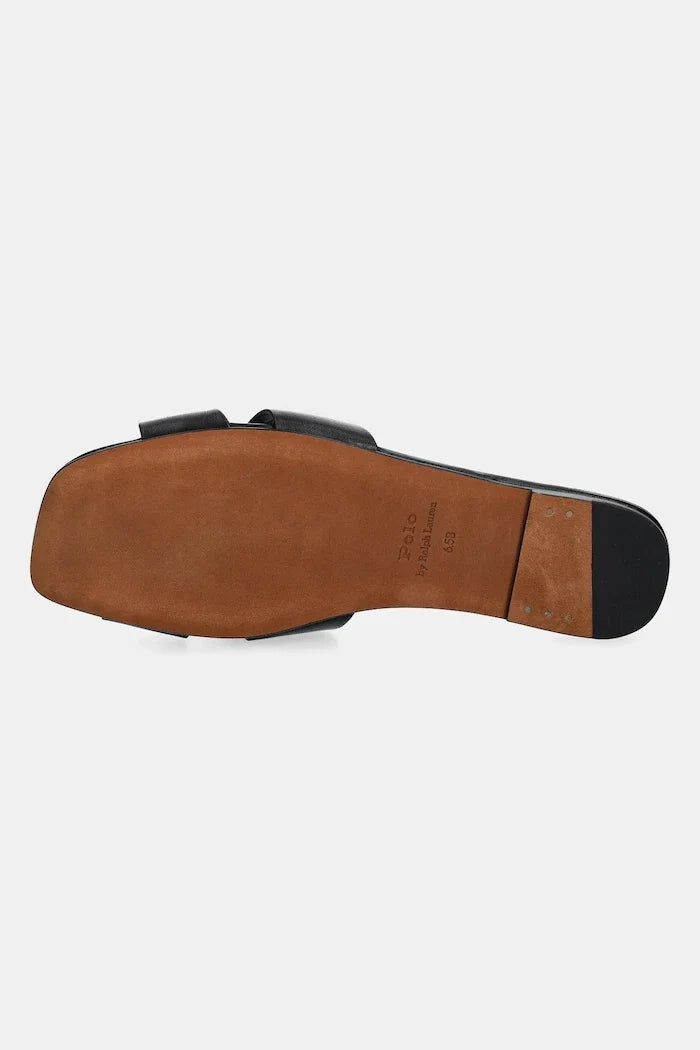 Pantufla de cuero con anillo Polo Ralph Lauren