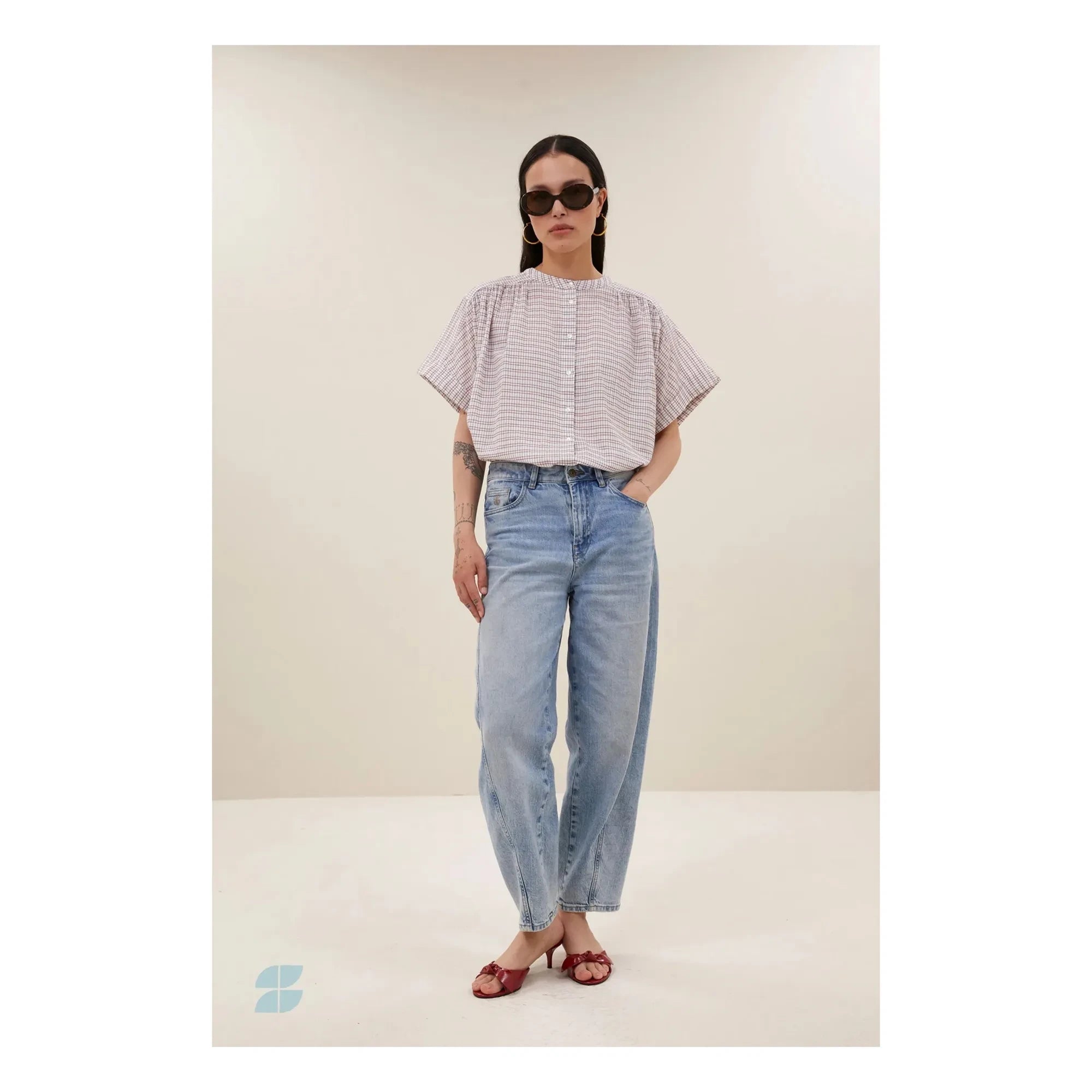 By Bar - Blusa de algodón orgánico Alex | Crema