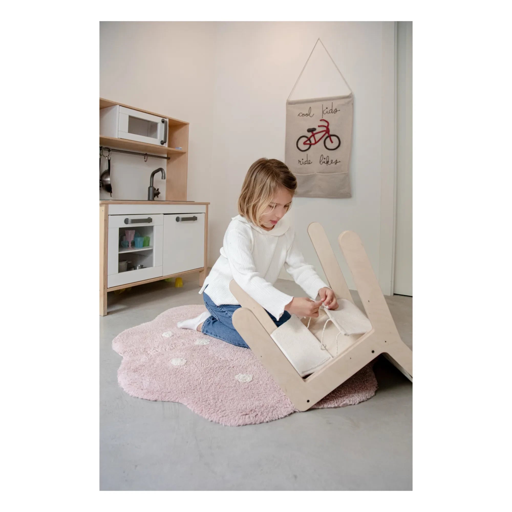 Lorena Canals - Silla Sillita de Abedul Desmontable | Azul Pálido