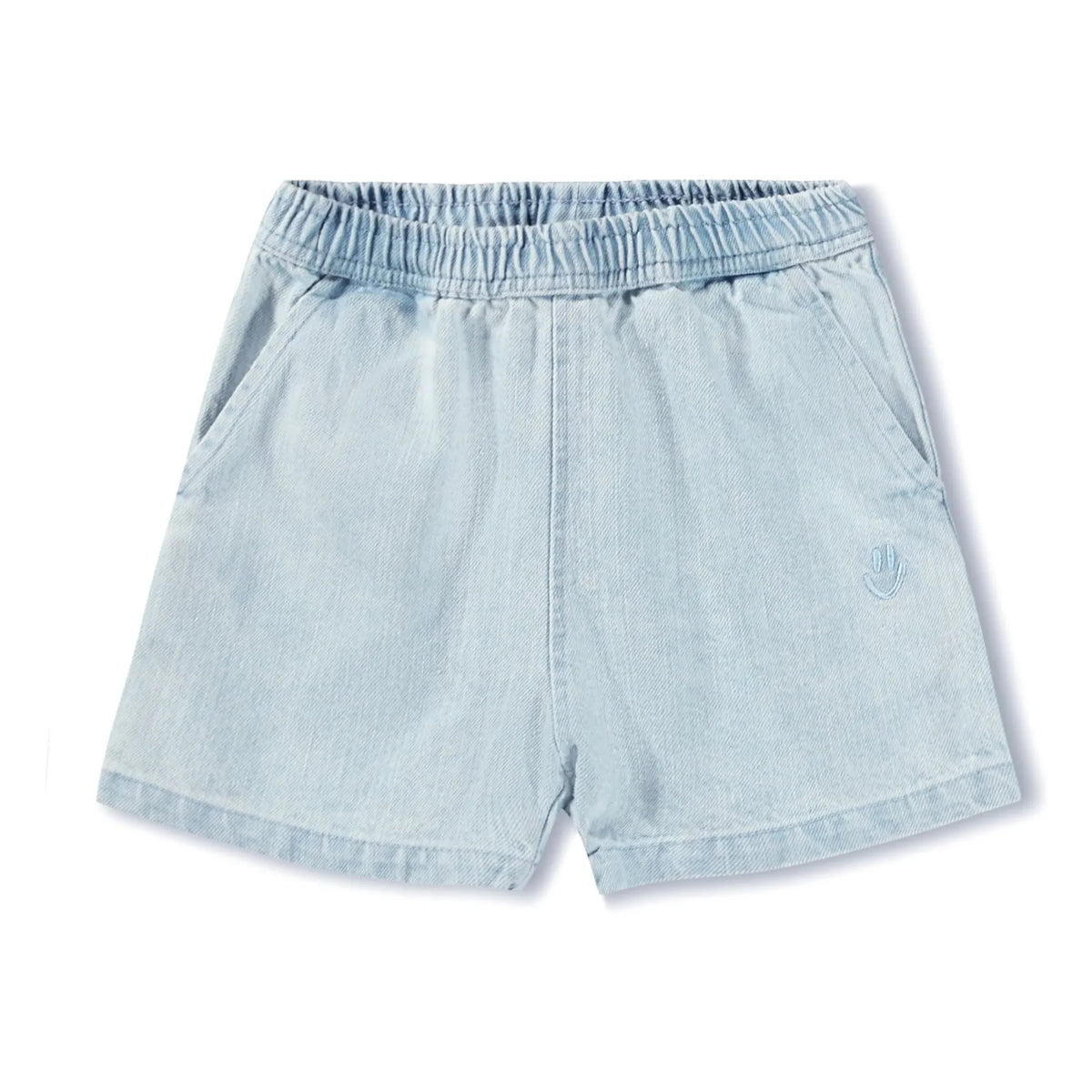 Molo - Pantalones Cortos de Algodón Orgánico Denim Shine | Azul Claro