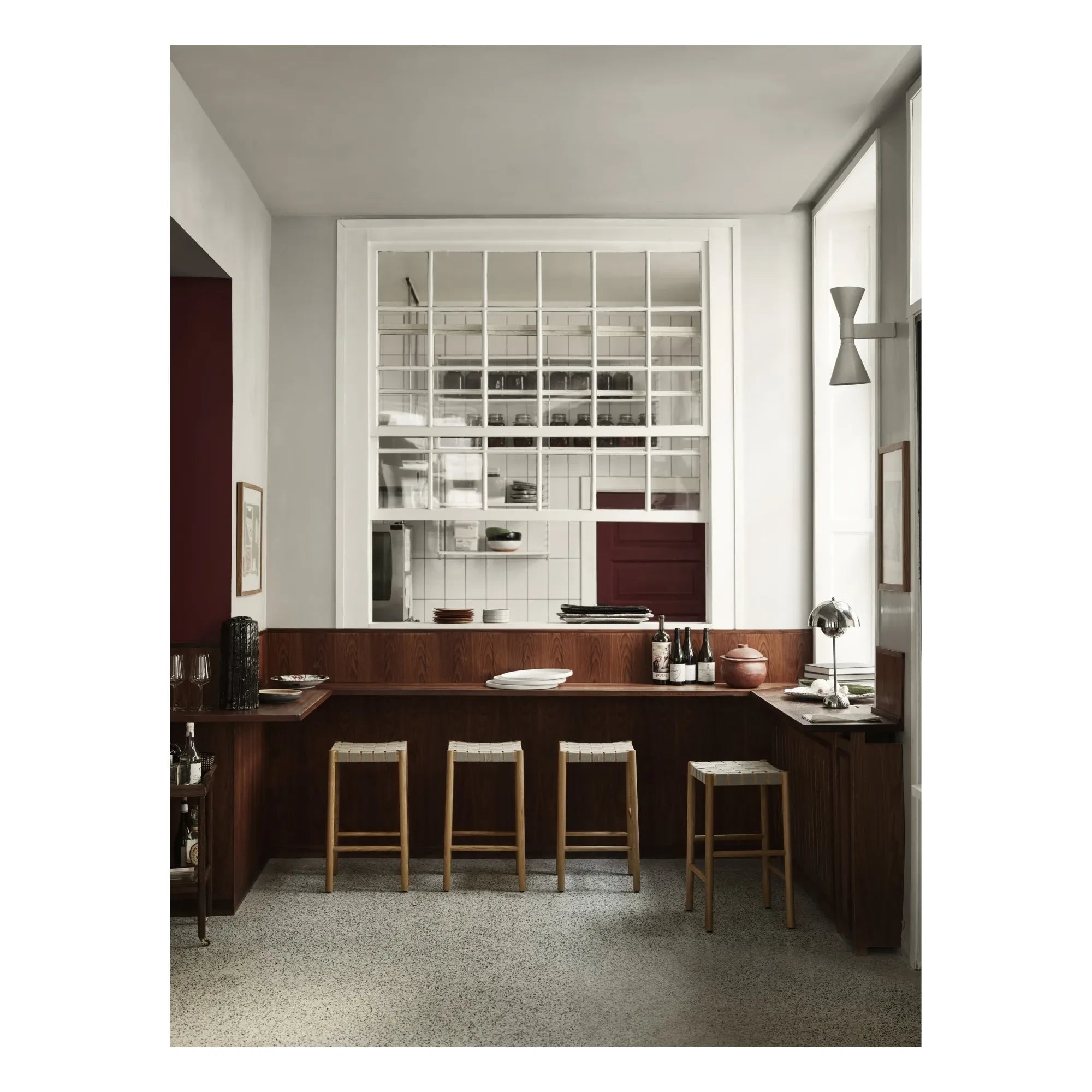 & Tradition - Taburete Betty Bar con base de madera - Thau & Kallio