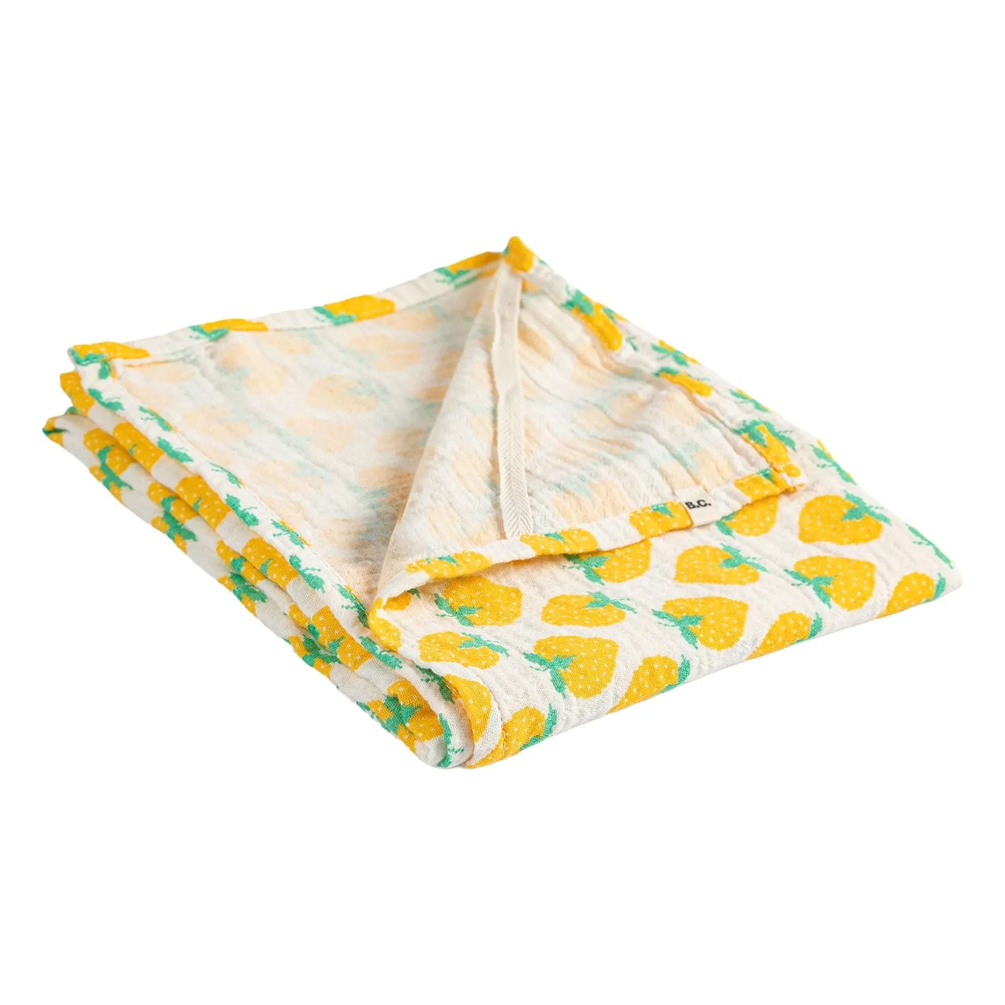 Bobo Choses - Pañal de gasa de algodón orgánico con estampado de fresas | Blanco