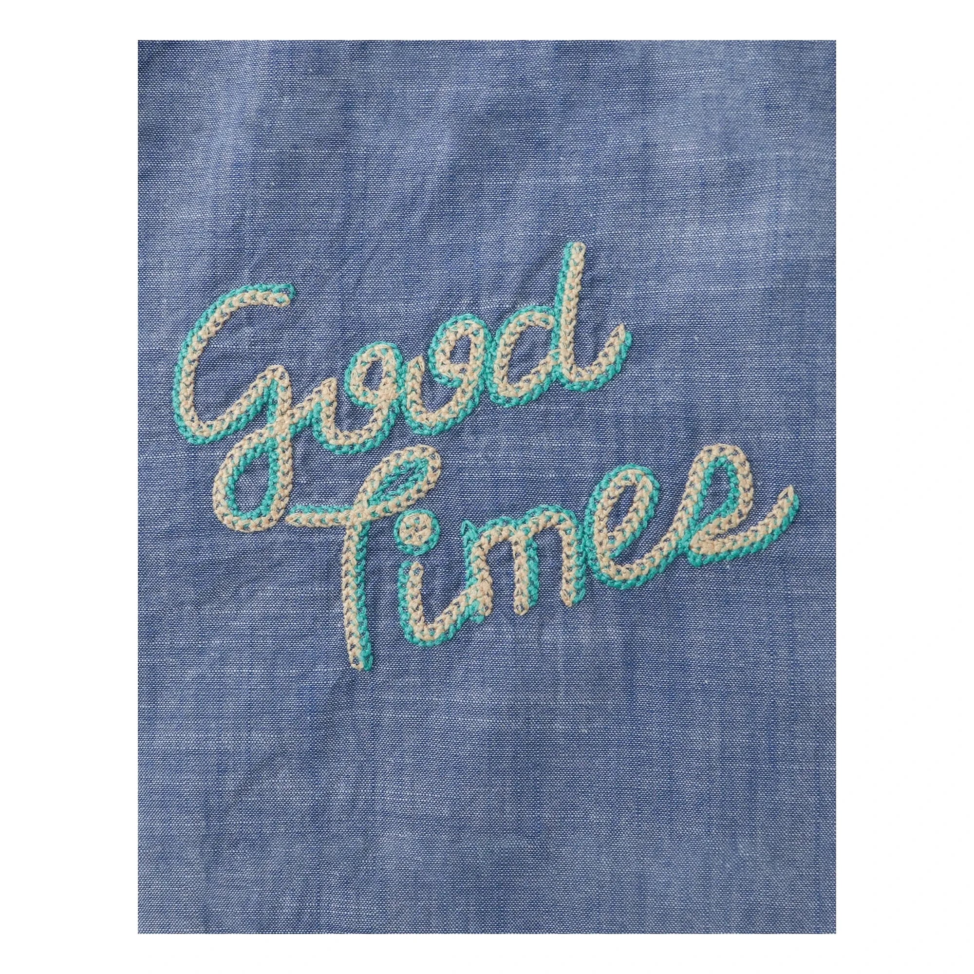 Gingersnaps - Camisa Chambray Bordada Lewis | Azul