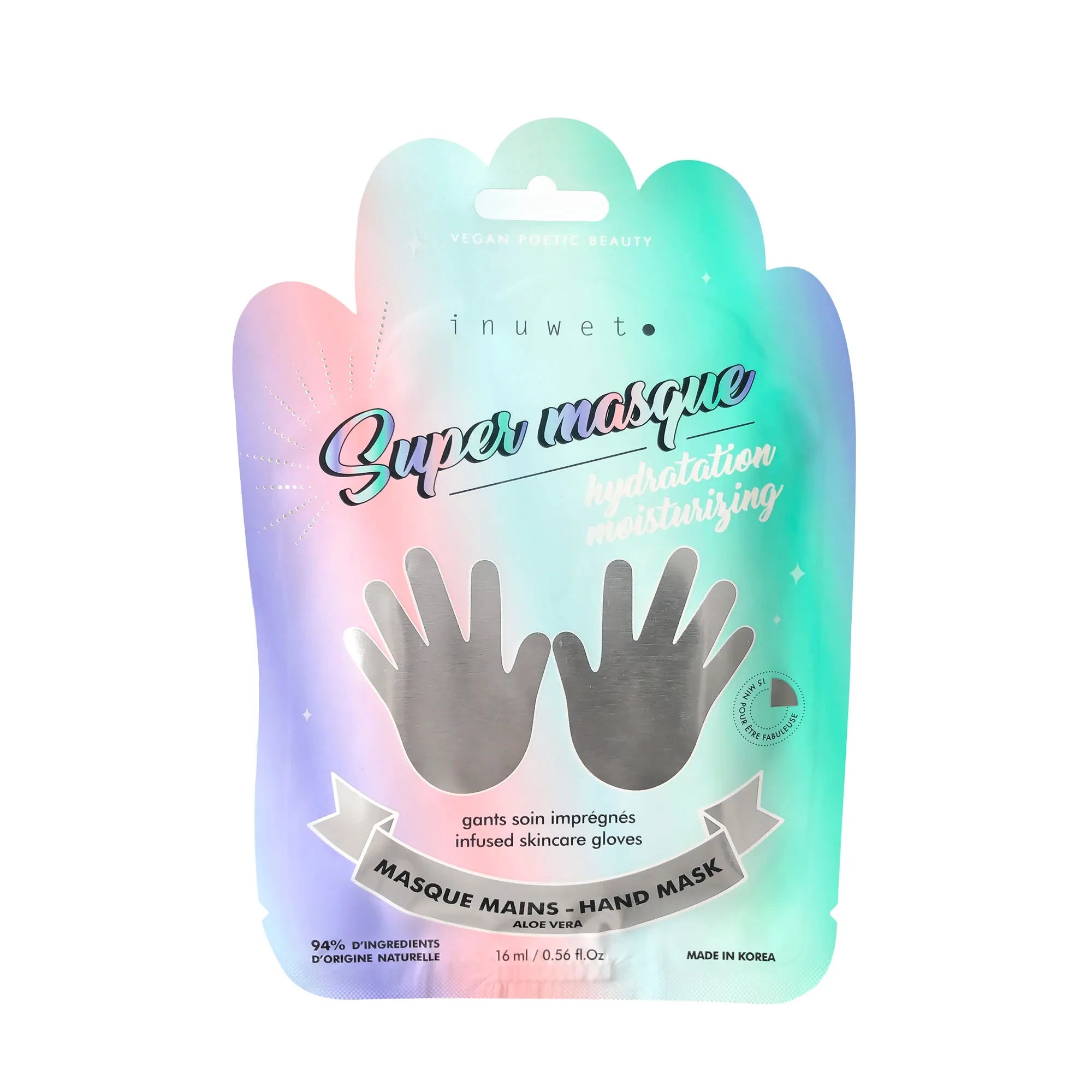 Inuwet - Mascarilla de manos hidratante en guantes