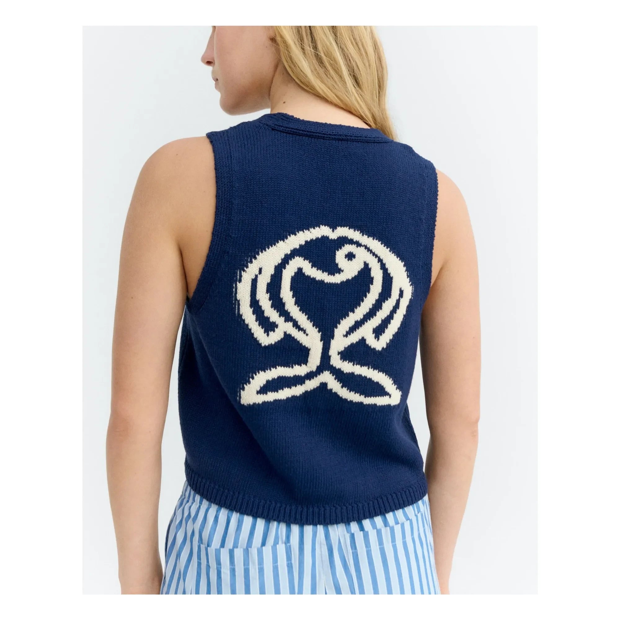 Thinking Mu - Chaqueta de algodón orgánico Rob Fish | Azul marino