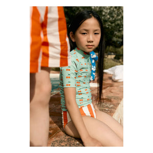 Tinycottons - Camiseta de baño con protección UV de cerezas | agua verde