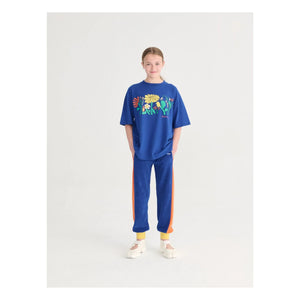 Bobo Choses - Pantalón de chándal de rizo de algodón orgánico con bloques de color | Azul real