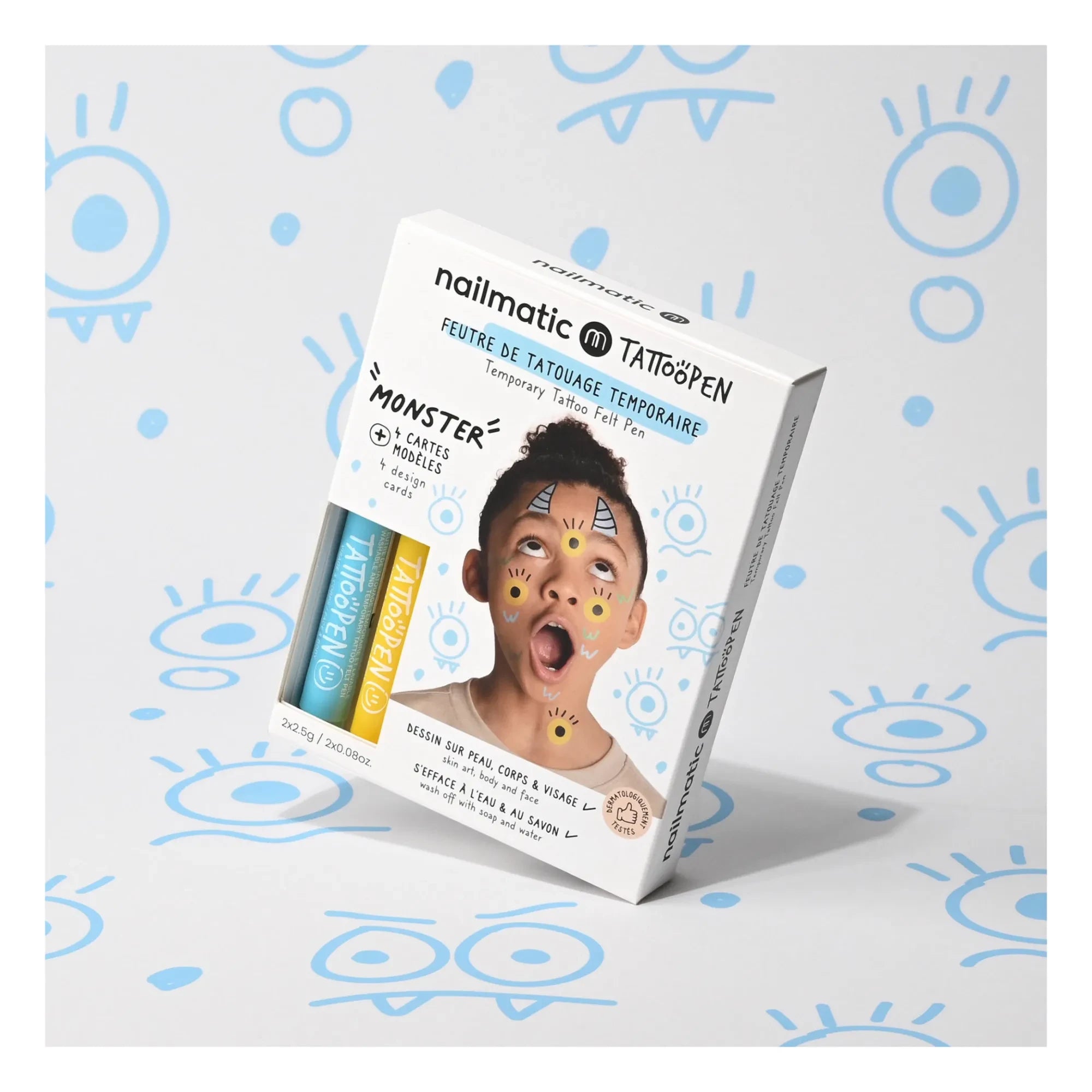 Nailmatic Kids - Tattoopen Monstruo Rotuladores de Tatuaje Kit Duo Set