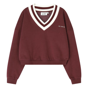 Cos I Said So - Sudadera de cuello de pico de algodón orgánico | Burdeos
