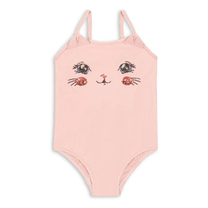 Konges Sløjd - Traje de baño de fibra reciclada Kitty de 1 pieza | Rosa