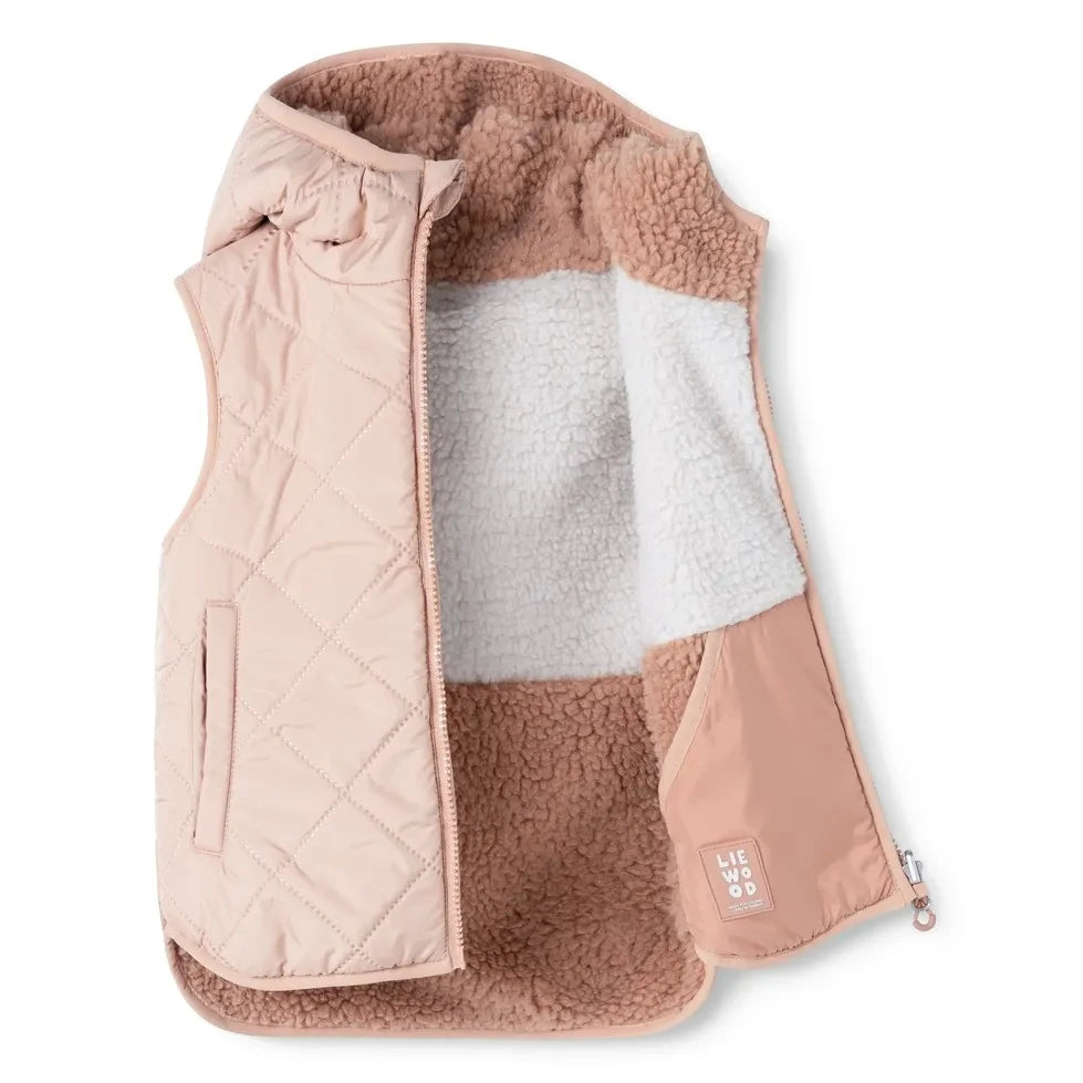 Liewood - Chaleco sin mangas estilo Sherpa Diana, fabricado con fibras recicladas | Rosa claro