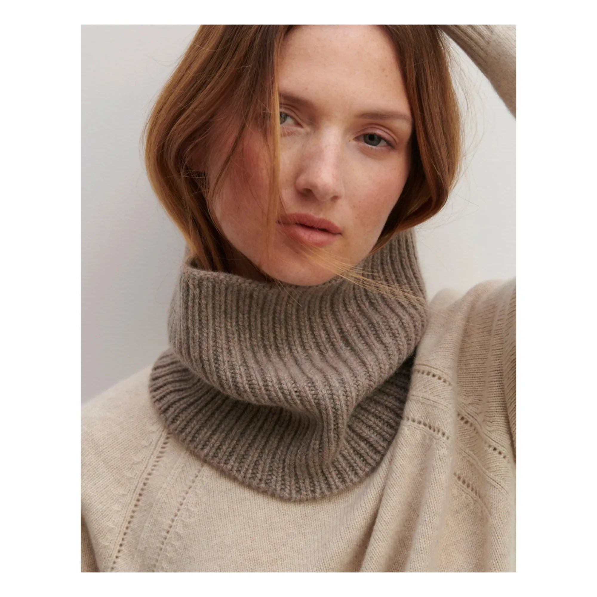 Bompard - Gargantilla acanalada de cachemir de 12 cabos | Beige