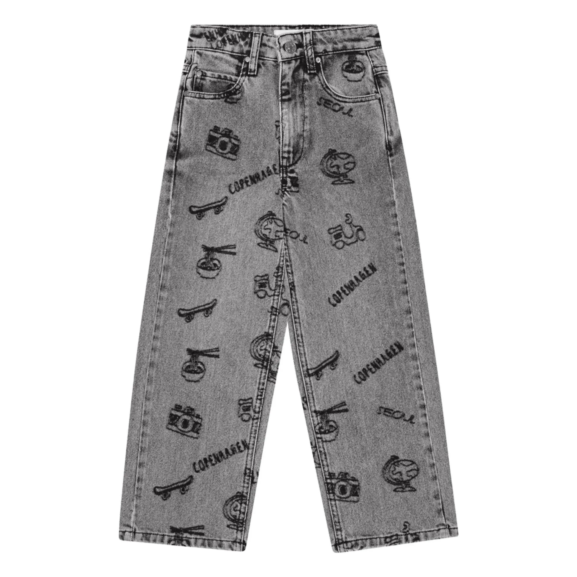 brunobruno nation - Pantalón vaquero de algodón orgánico para viaje | Gris