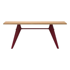 Vitra - Mesa EM - base roja japonesa - Jean Prouvé, 1950 | Roble