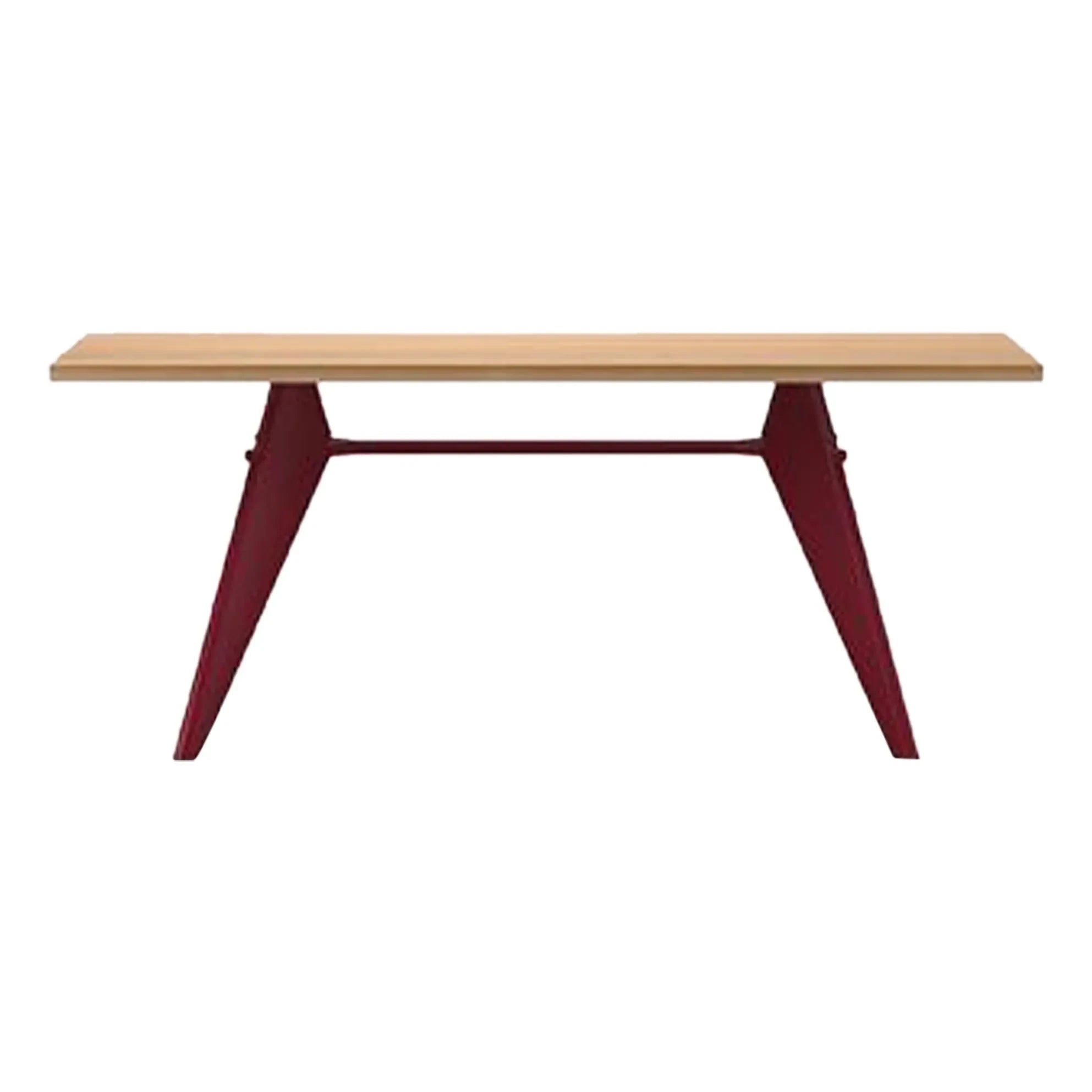 Vitra - Mesa EM - base roja japonesa - Jean Prouvé, 1950 | Roble