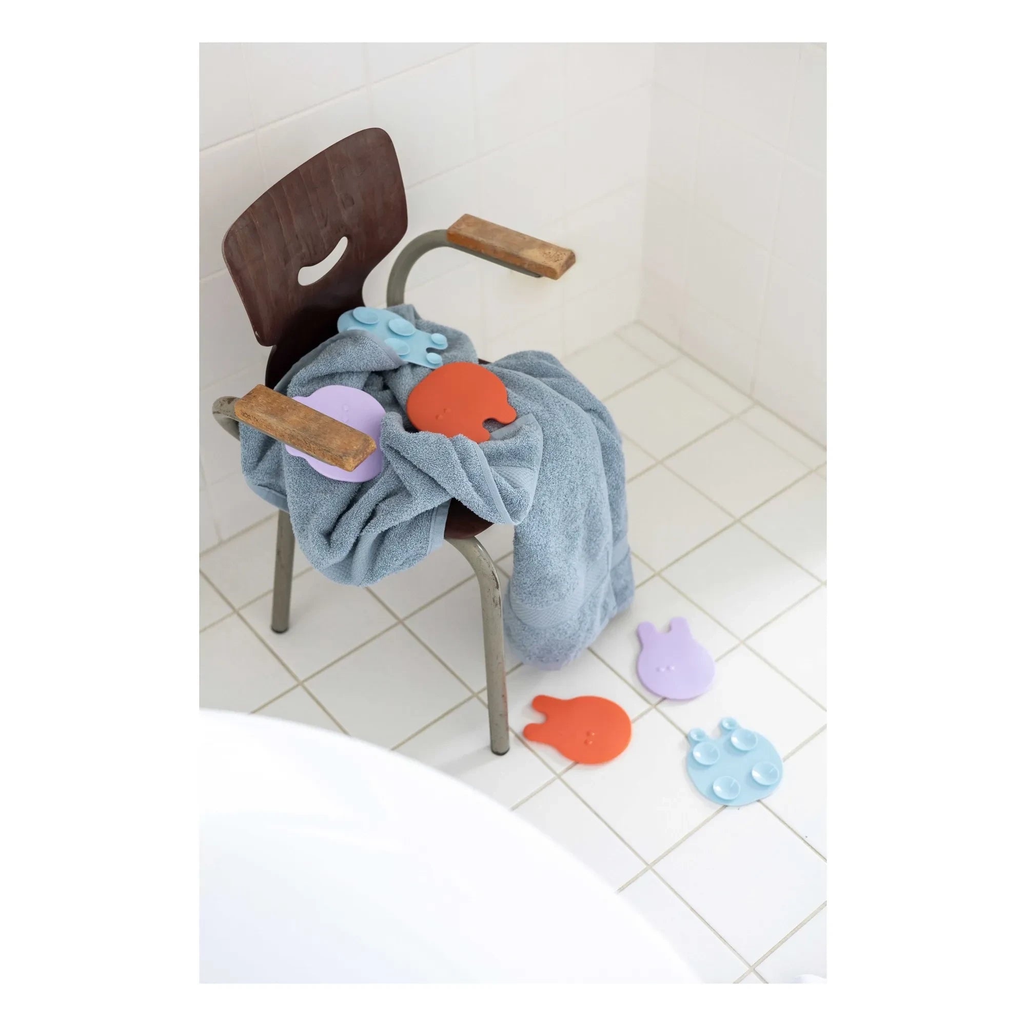 Quut - Alfombrillas de baño Grippi - Set de 8 | Coral
