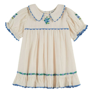 Emile et Ida - Vestido de cuello Claudine bordado | Crema