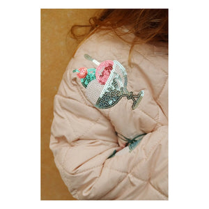 Konges Sløjd - Chaqueta acolchada con lentejuelas Flora Glaces | Rosa claro