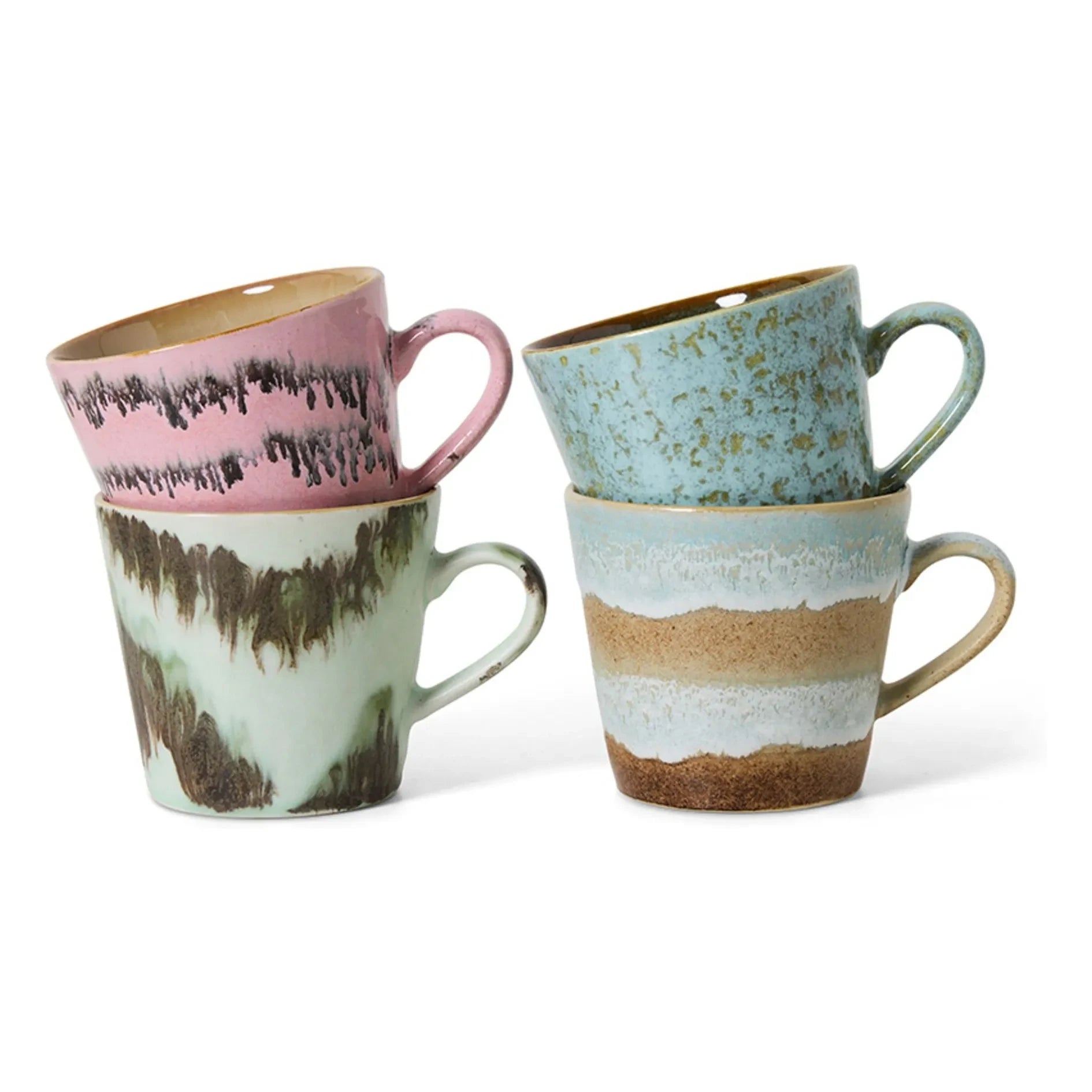 HKliving - Tazas de capuchino Dada - Juego de 4