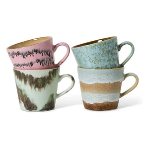 HKliving - Tazas de capuchino Dada - Juego de 4