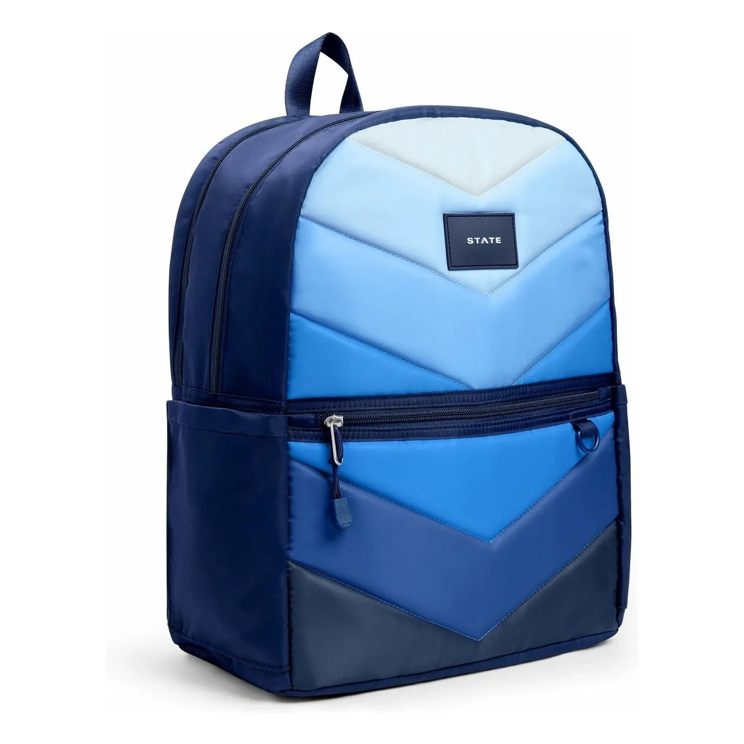 State Bags - Kane Mochila de dos bolsillos Chevron azul | Azul
