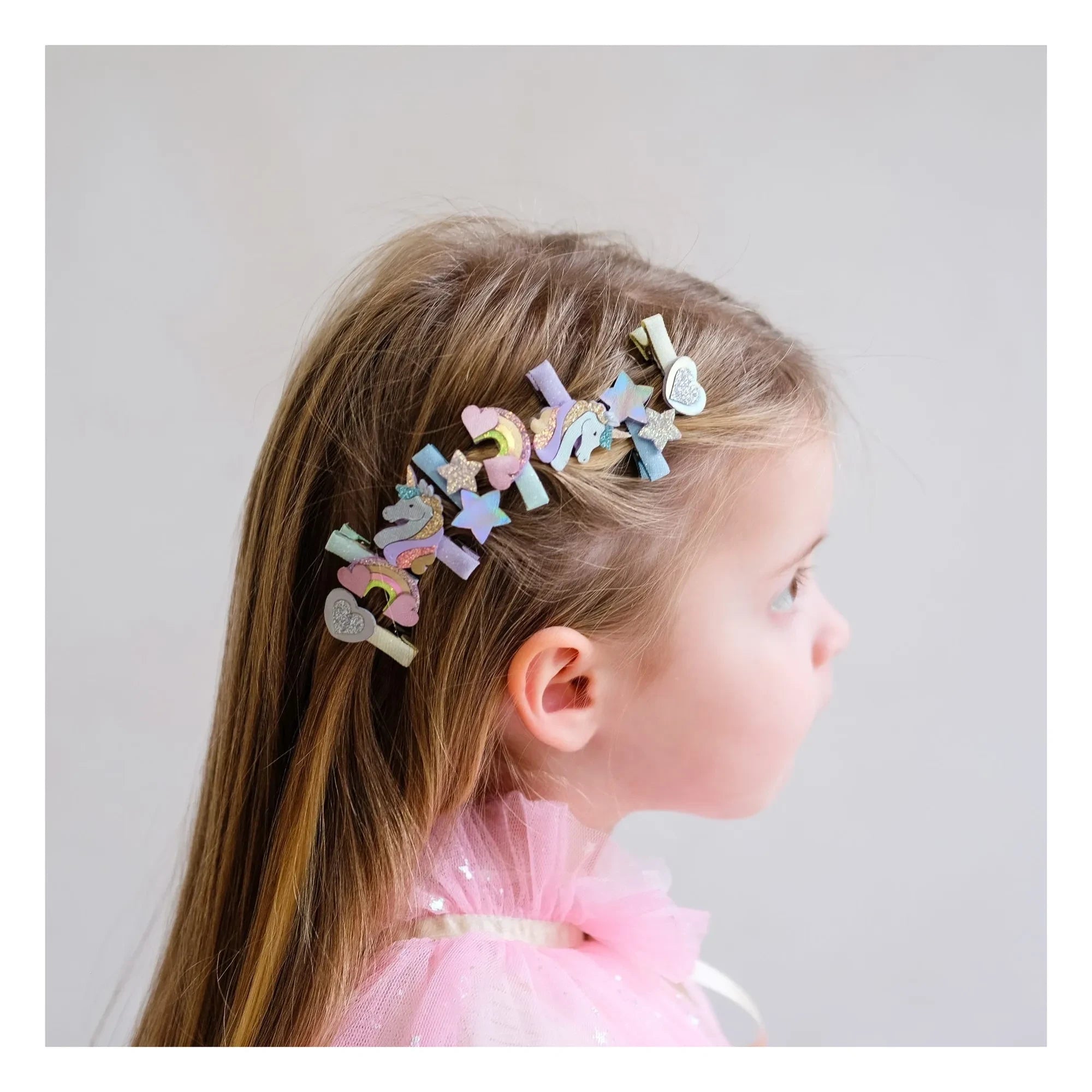 Mimi & Lula - Set de 8 pasadores Mini Unicornio | Lila
