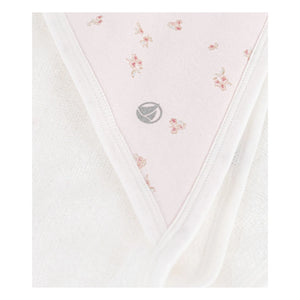 Petit Bateau - Çiçek Desenli Banyo Pelerini Organik Pamuk | Ekru