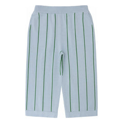 FUB - Pantalones a Rayas, de Punto Extrafino, Algodón Orgánico | Azul claro