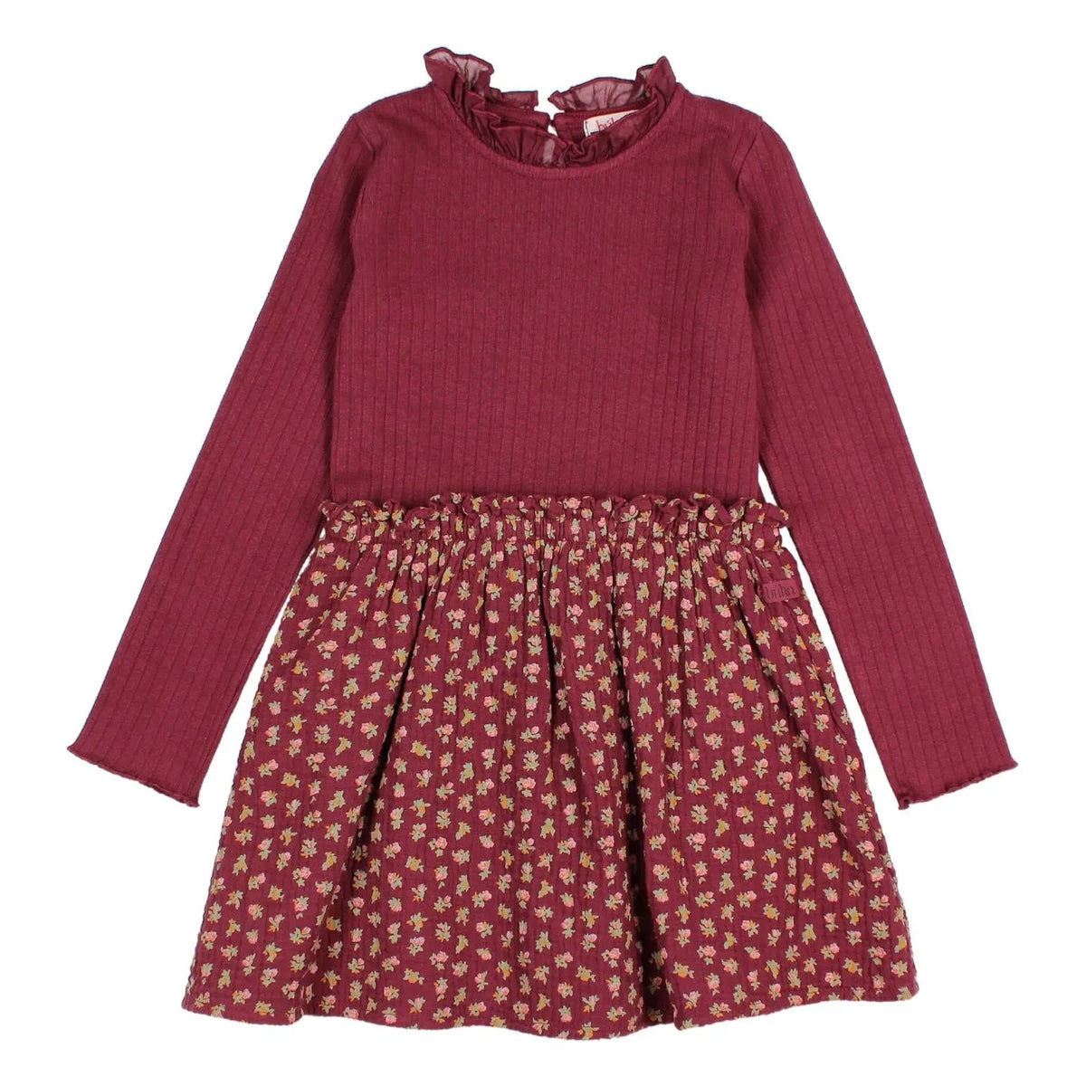 Búho - Vestido de algodón orgánico de doble tela Fleurie | Burdeos