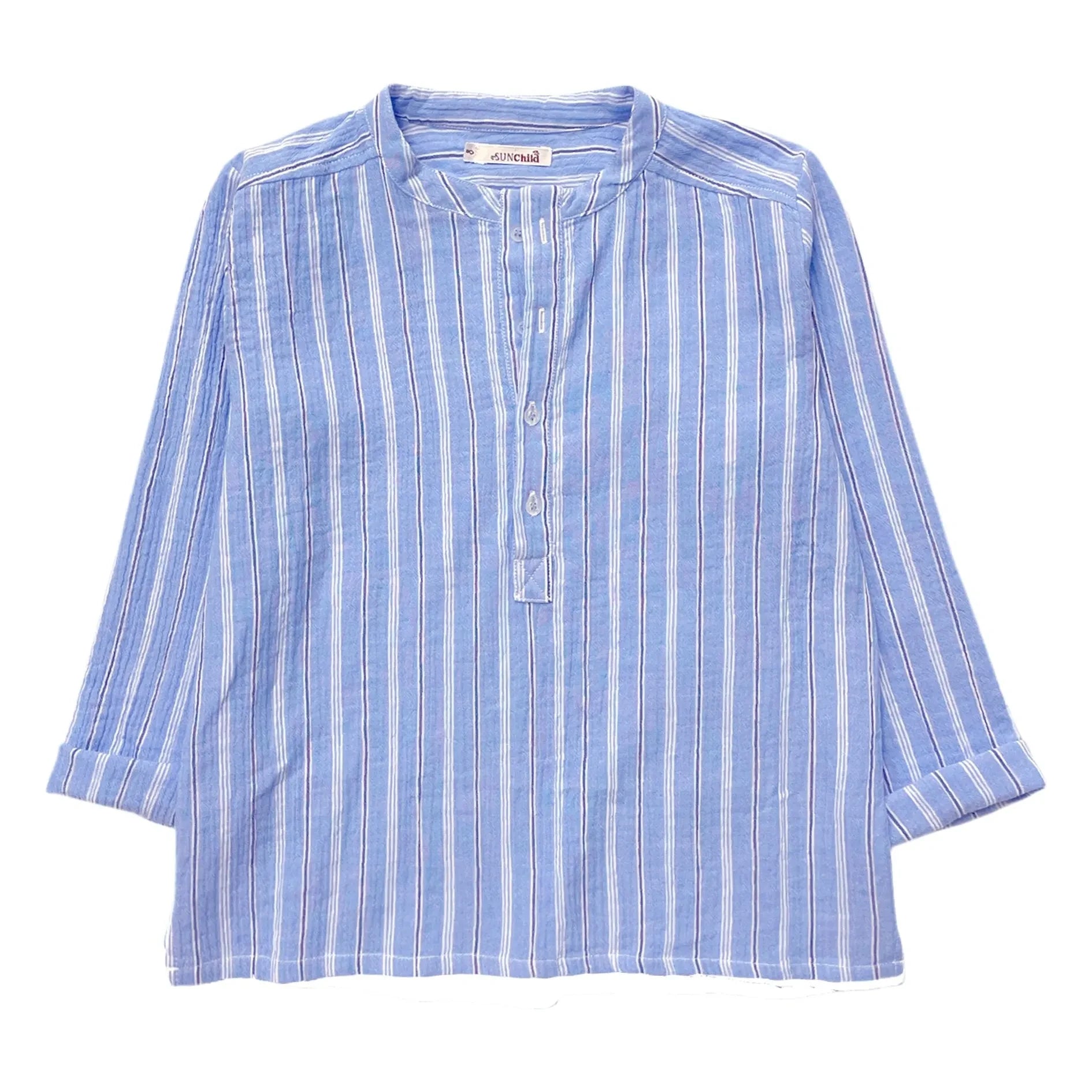 Sunchild - Blusa a rayas Negril con cuello tunecino | Azul