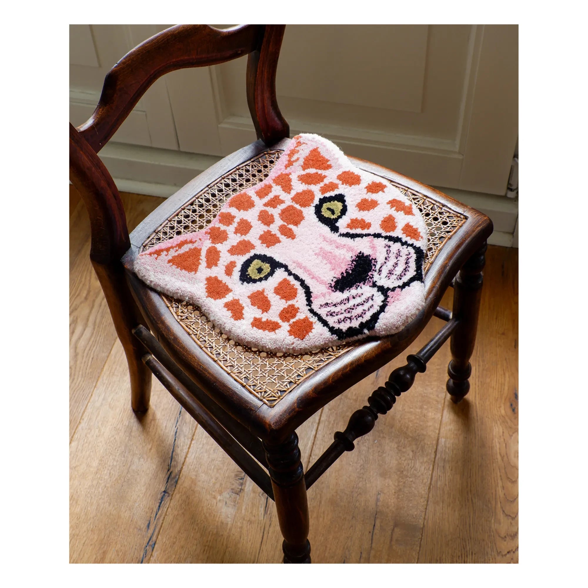 Doing Goods - Pembe leopar kafa yün halı | Pembe
