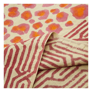 Doing Goods - Manta con estampado de leopardo y bolso de tela de algodón | Rosa