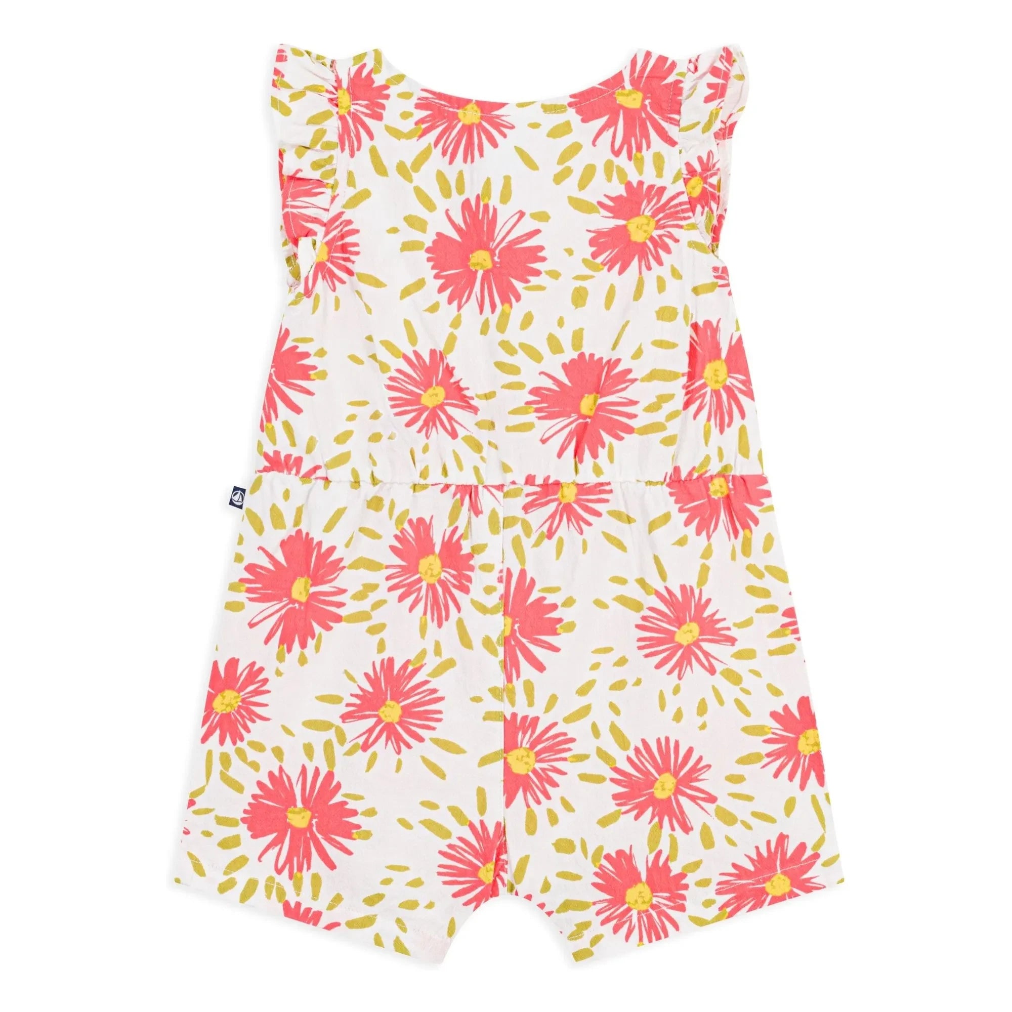 Petit Bateau - Mono crepé de algodón orgánico con estampado floral | Blanco